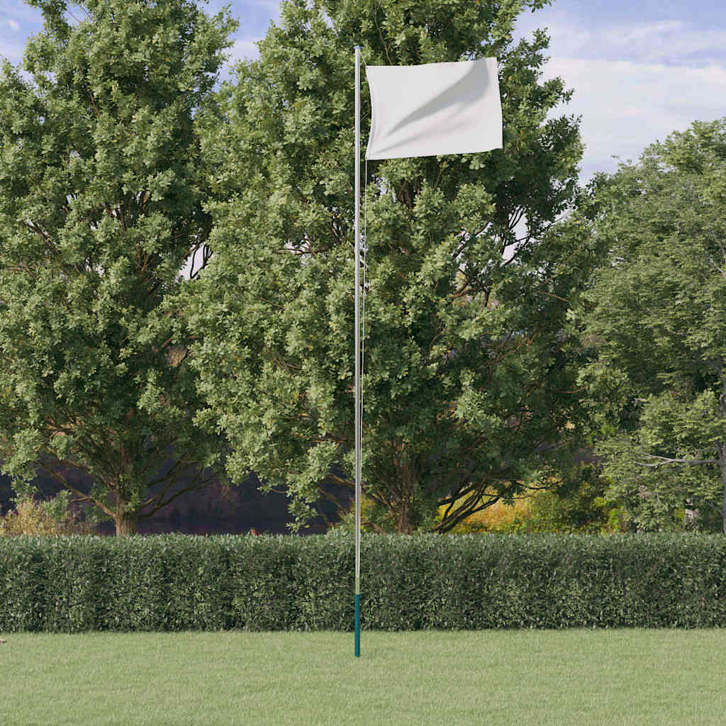 Mástil de bandera modular aluminio plateado 6,08 m