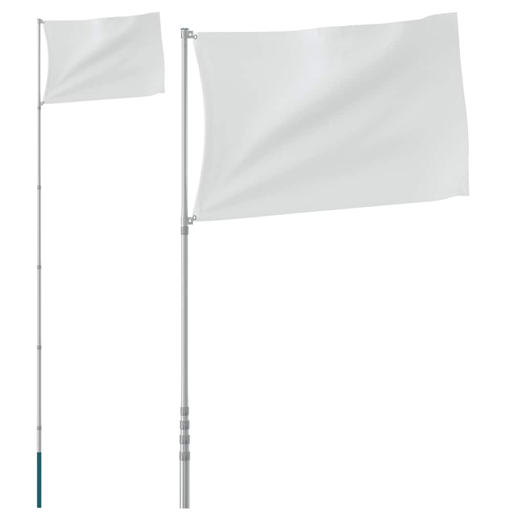 Mástil de bandera telescópico aluminio plateado 5,5 m