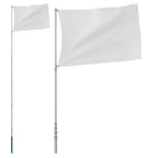 Mástil de bandera telescópico aluminio plateado 5,5 m