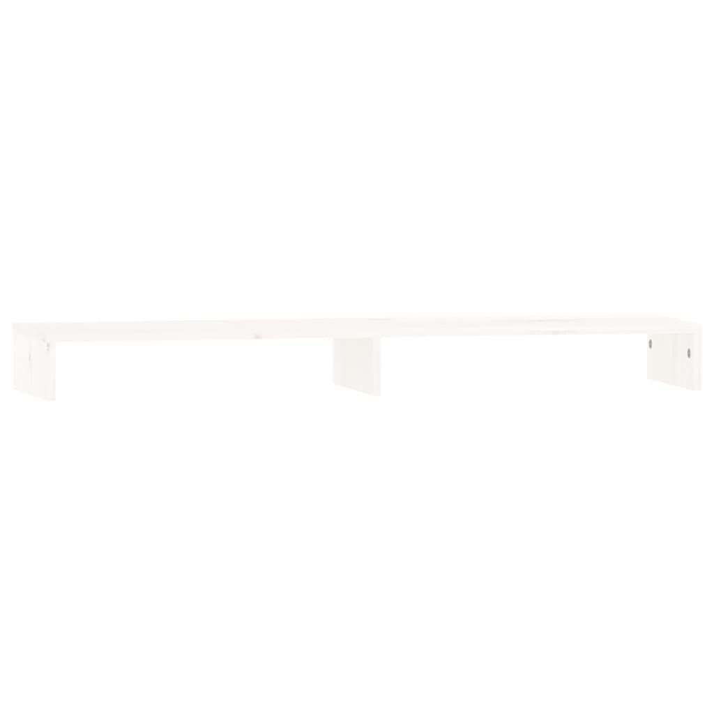 Soporte de monitor madera maciza de pino blanco 100x27x10 cm