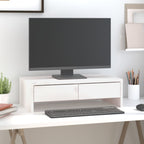 Soporte de monitor madera maciza de pino blanco 100x27x10 cm