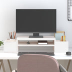 Soporte de monitor madera maciza de pino blanco 100x27x10 cm