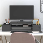 Soporte de monitor madera maciza de pino blanco 100x27x10 cm