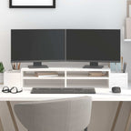 Soporte de monitor madera maciza de pino blanco 100x27x10 cm