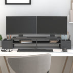 Soporte de monitor madera maciza de pino blanco 100x27x10 cm