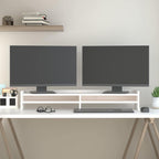 Soporte de monitor madera maciza de pino blanco 100x27x10 cm
