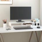 Soporte de monitor madera maciza de pino blanco 100x27x10 cm