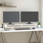 Soporte de monitor madera maciza de pino blanco 100x27x10 cm