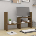 Soporte de monitor madera maciza de pino blanco 100x27x10 cm