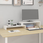 Soporte de monitor madera maciza de pino blanco 100x27x10 cm
