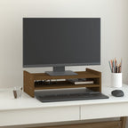 Soporte de monitor madera maciza de pino blanco 100x27x10 cm
