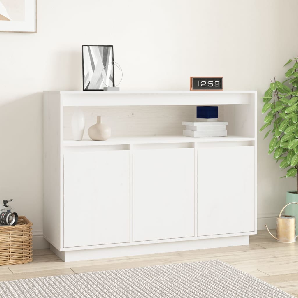 Aparador de madera maciza de pino 104,5x34x80 cm