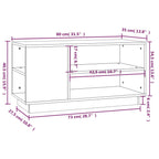 Mueble de TV de madera maciza de pino 80x35x40,5 cm