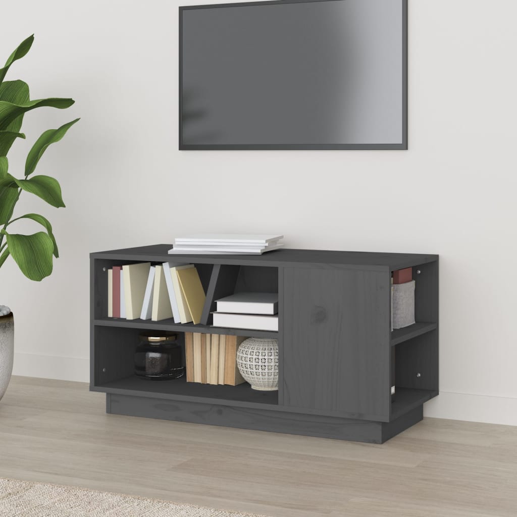 Mueble de TV de madera maciza de pino 80x35x40,5 cm