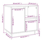 Mesita de noche madera maciza de pino 50x34x50 cm