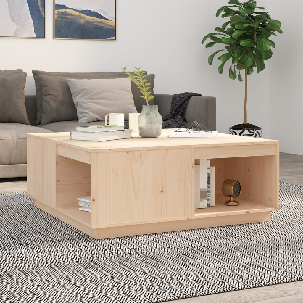 Mesa de centro de madera de pino maciza Ø 42,5x45 cm