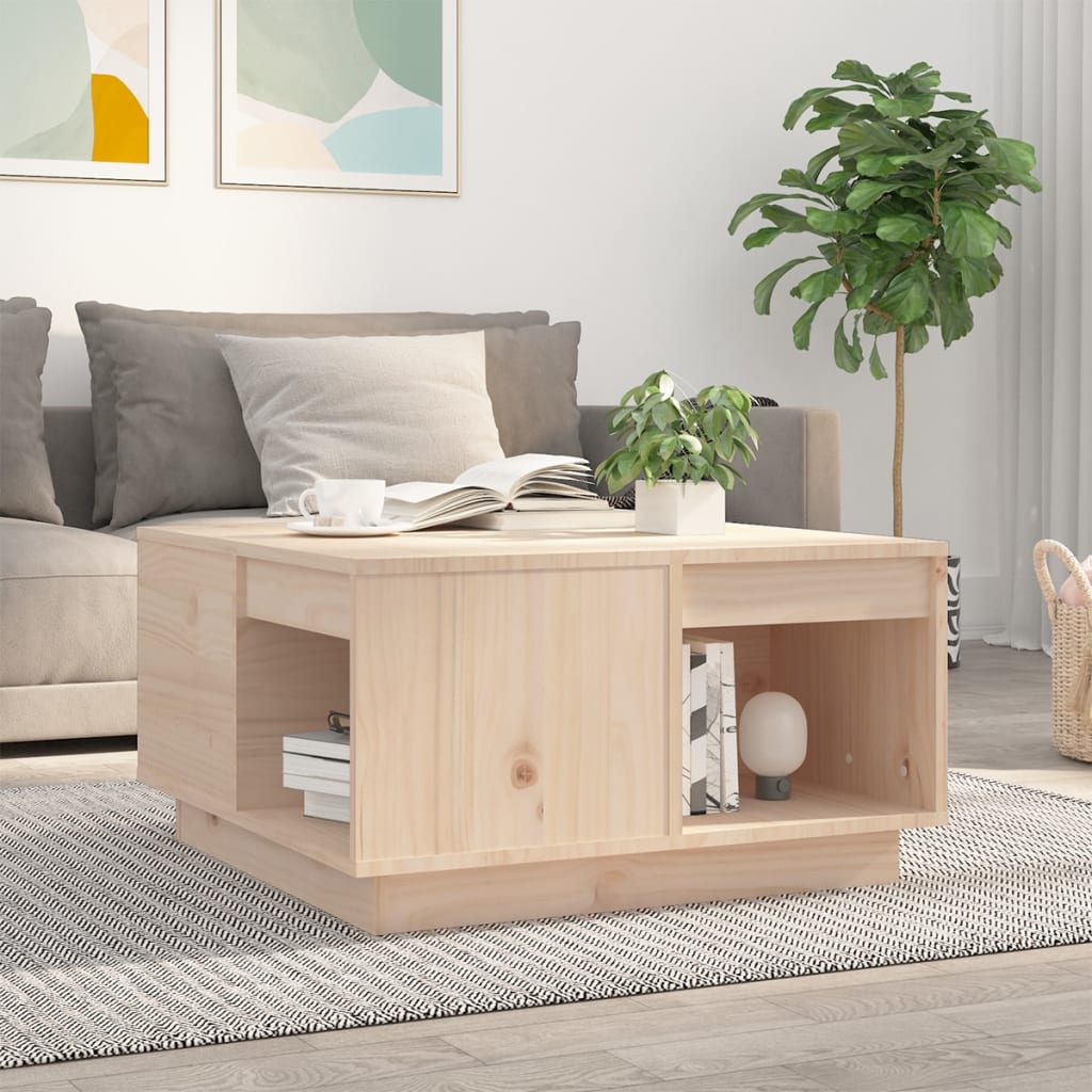 Mesa de centro de madera de pino maciza Ø 42,5x45 cm