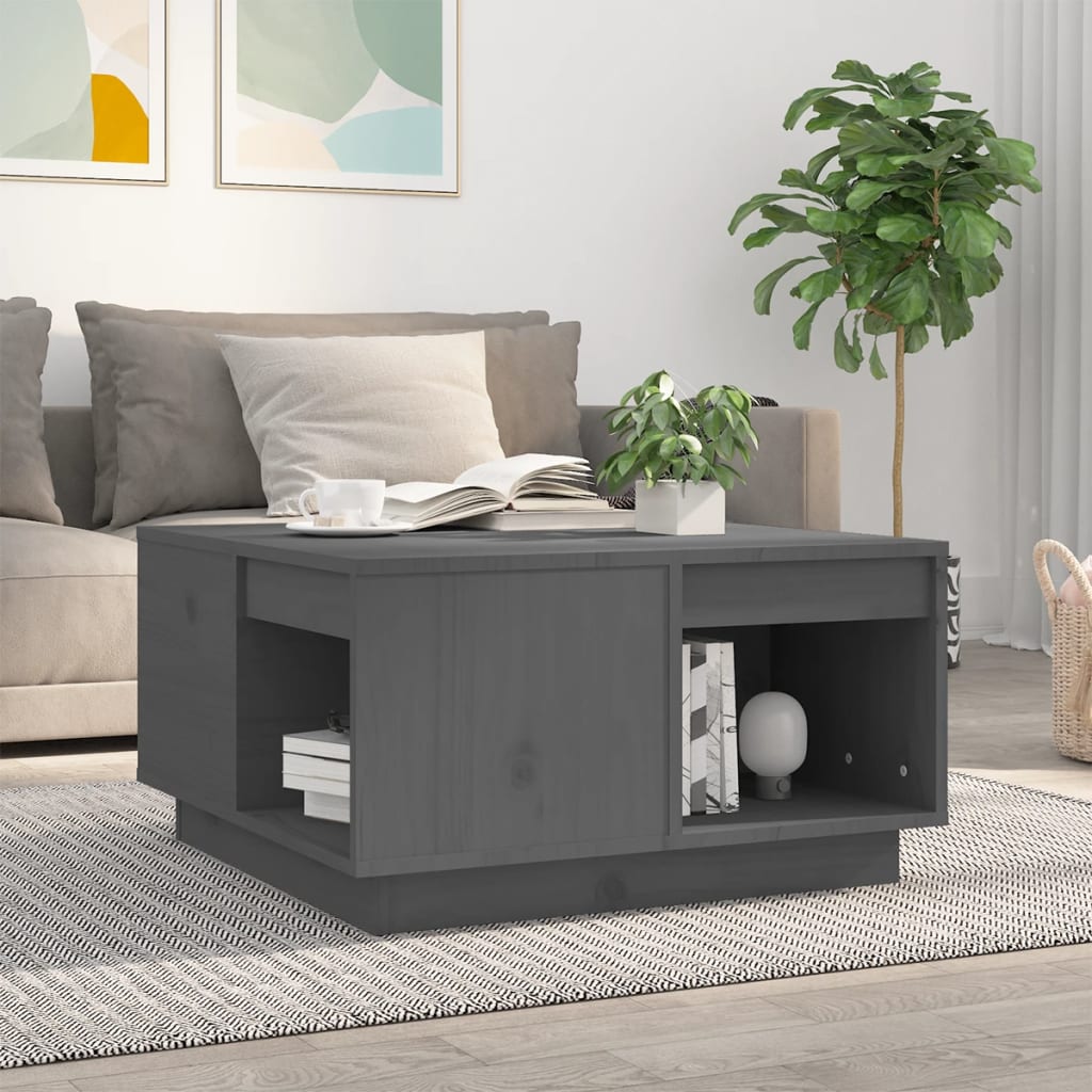 Mesa de centro de madera de pino maciza Ø 42,5x45 cm