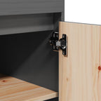 Aparador alto de madera maciza de pino gris 60x40x116,5 cm