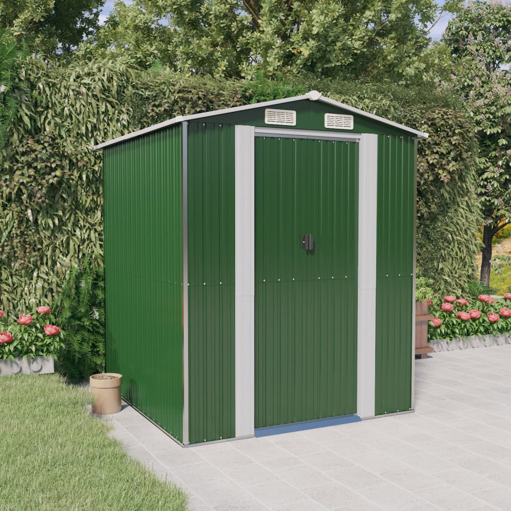 Cobertizo de jardín acero galvanizado antracita 126x97,5x177 cm
