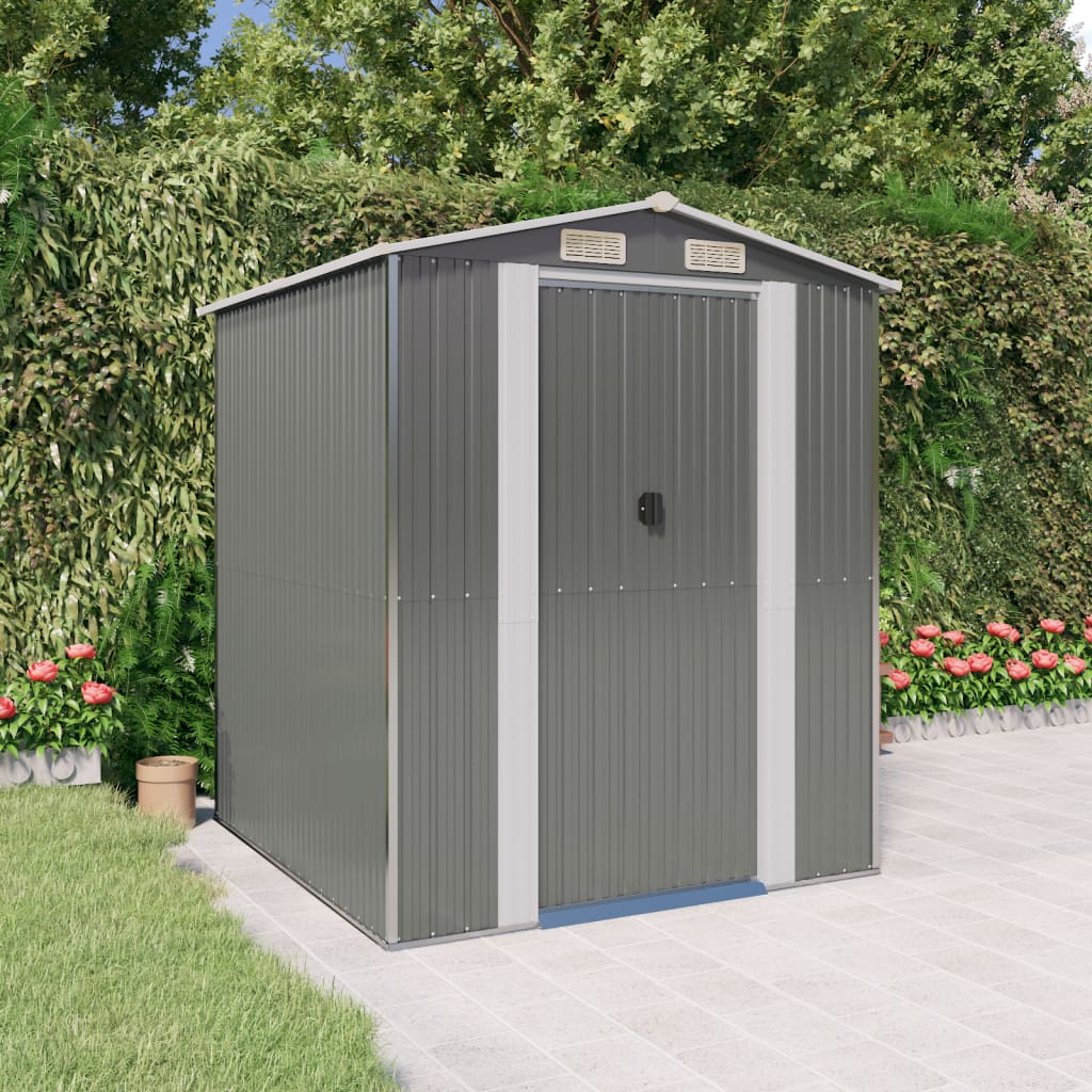 Cobertizo de jardín acero galvanizado antracita 126x97,5x177 cm