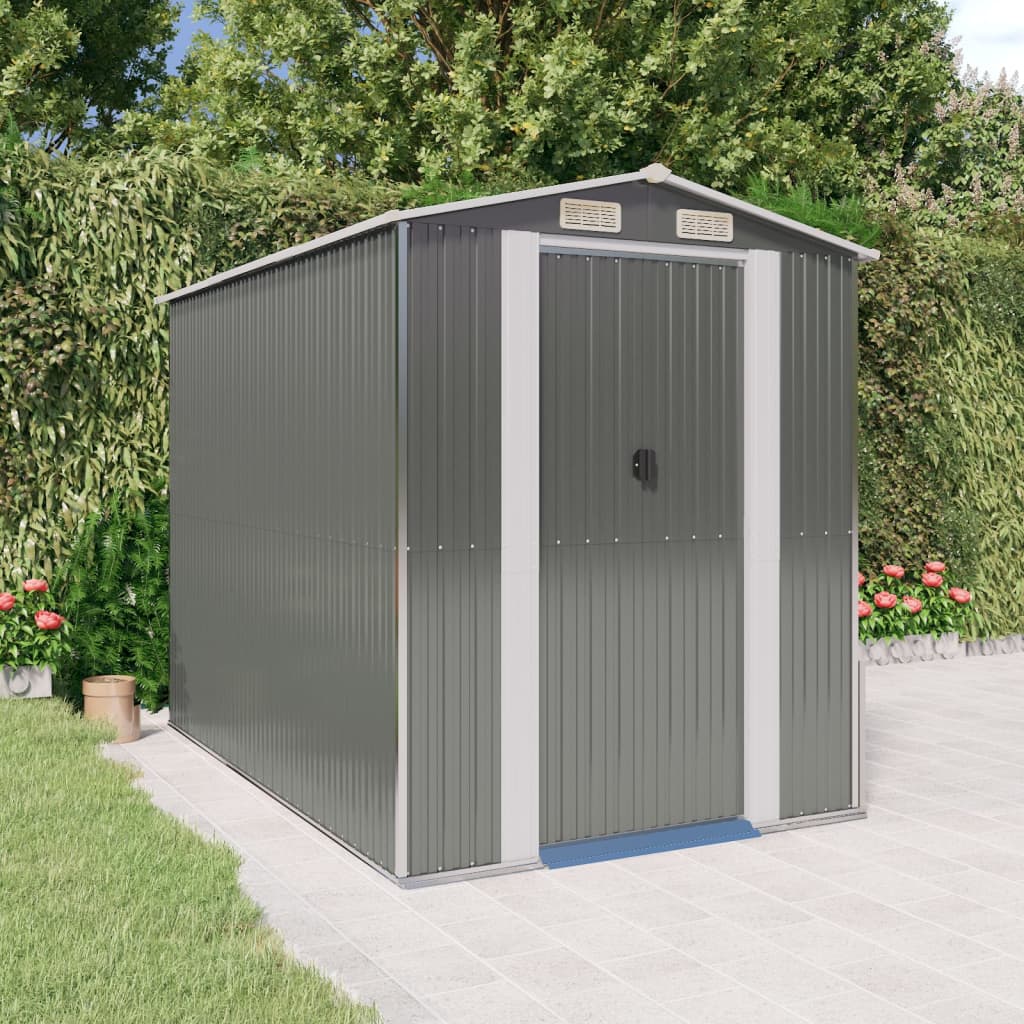 Cobertizo de jardín acero galvanizado antracita 126x97,5x177 cm