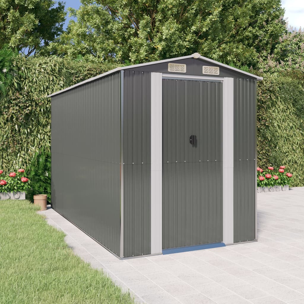 Cobertizo de jardín acero galvanizado antracita 126x97,5x177 cm