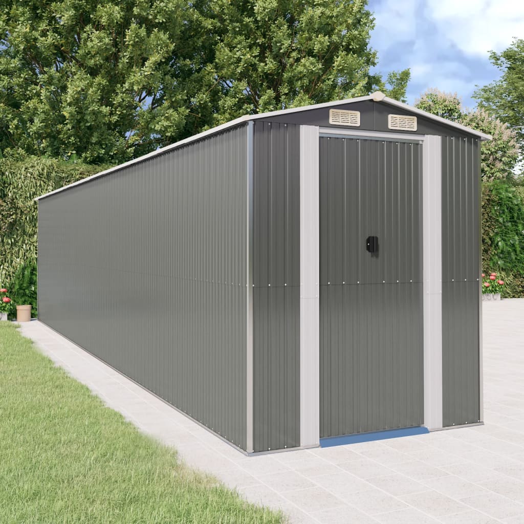 Cobertizo de jardín acero galvanizado antracita 126x97,5x177 cm