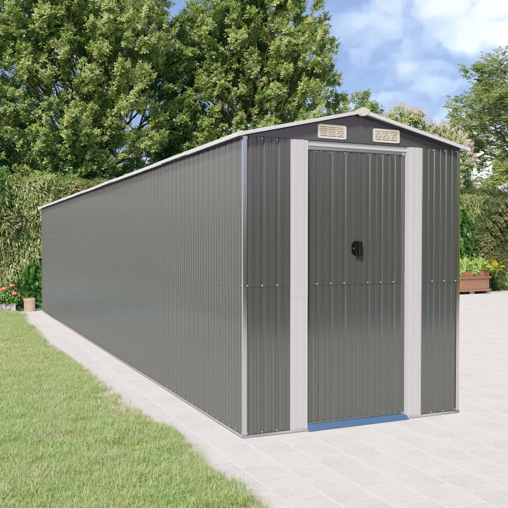 Cobertizo de jardín acero galvanizado antracita 126x97,5x177 cm