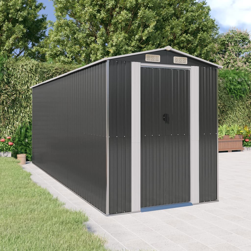 Cobertizo de jardín acero galvanizado antracita 126x97,5x177 cm