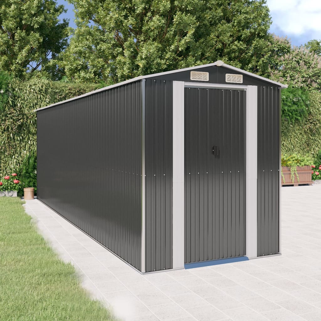 Cobertizo de jardín acero galvanizado antracita 126x97,5x177 cm