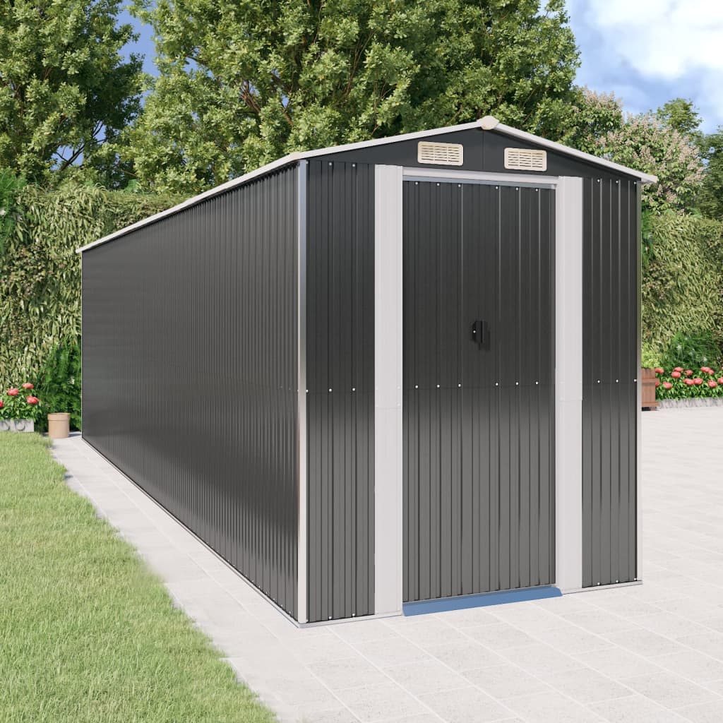 Cobertizo de jardín acero galvanizado antracita 126x97,5x177 cm