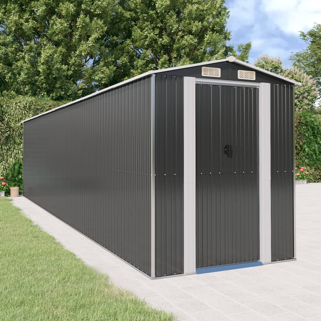 Cobertizo de jardín acero galvanizado antracita 126x97,5x177 cm
