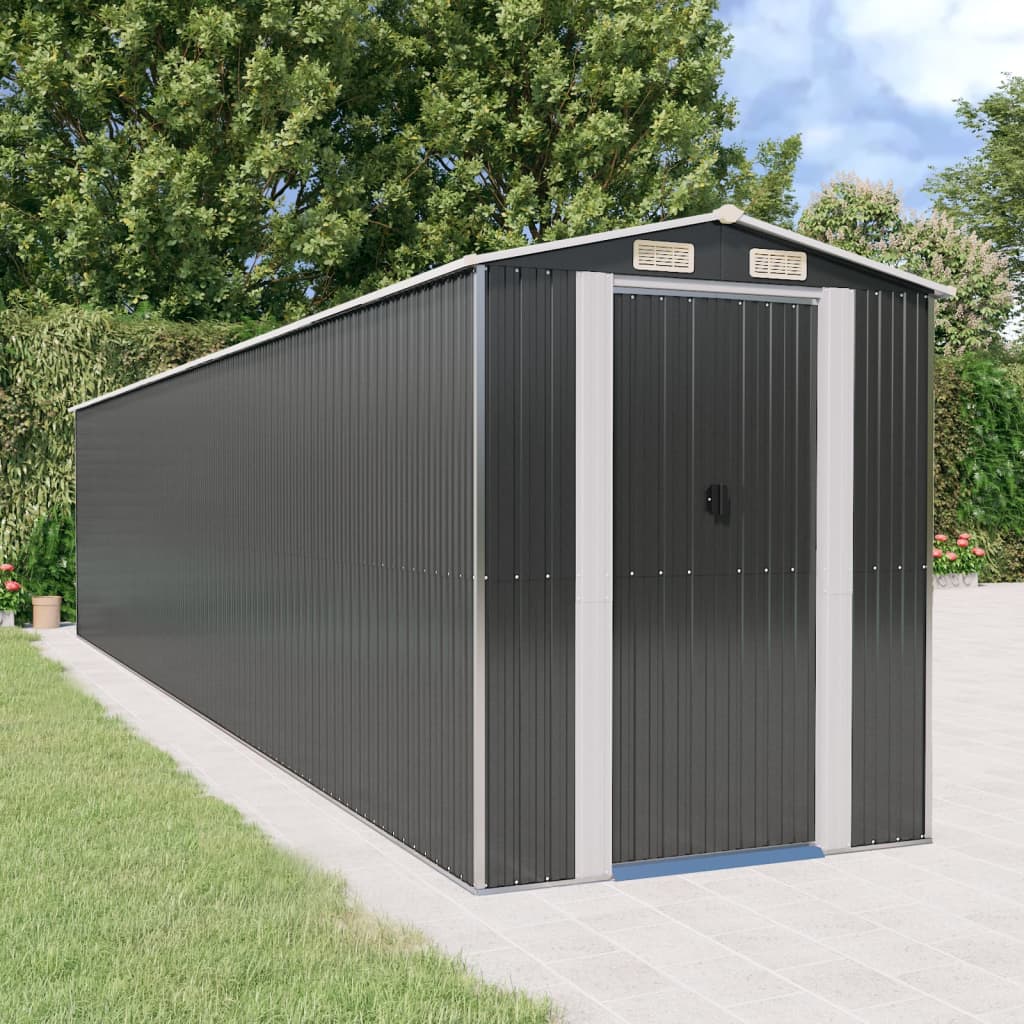 Cobertizo de jardín acero galvanizado antracita 126x97,5x177 cm