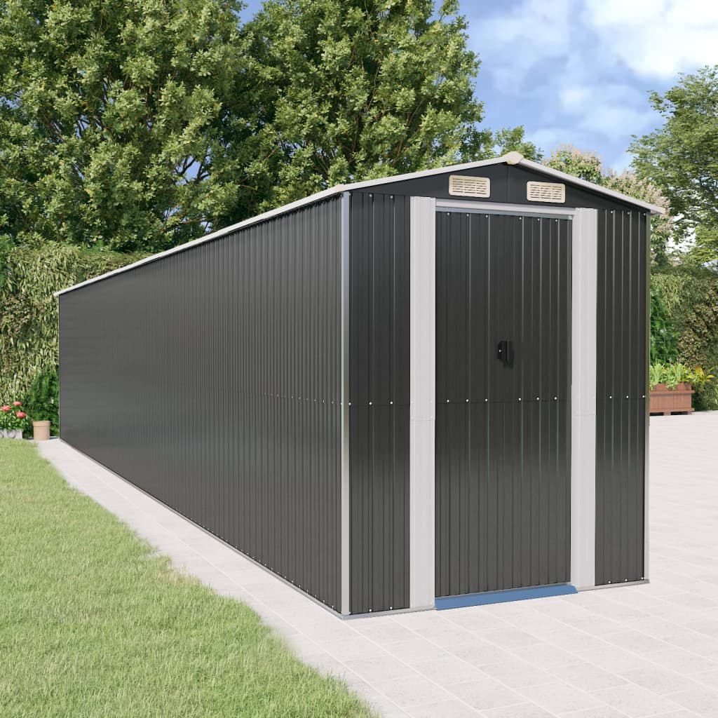 Cobertizo de jardín acero galvanizado antracita 126x97,5x177 cm