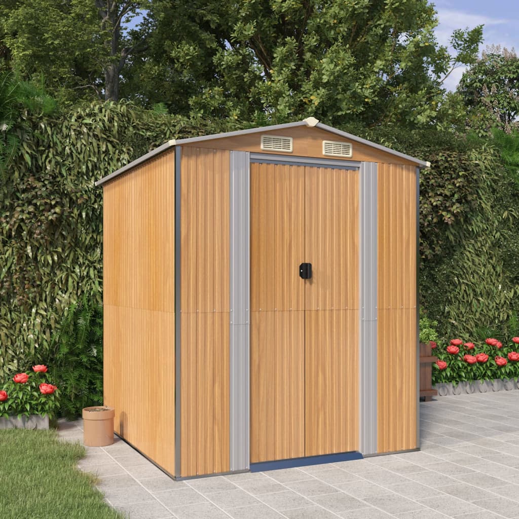 Cobertizo de jardín acero galvanizado antracita 126x97,5x177 cm