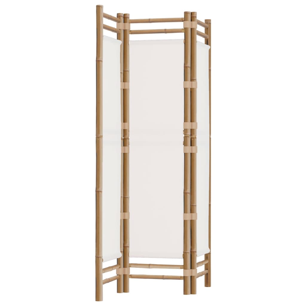 Biombo plegable de 3 paneles bambú y lona 120 cm