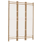 Biombo plegable de 3 paneles bambú y lona 120 cm