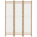 Biombo plegable de 3 paneles bambú y lona 120 cm