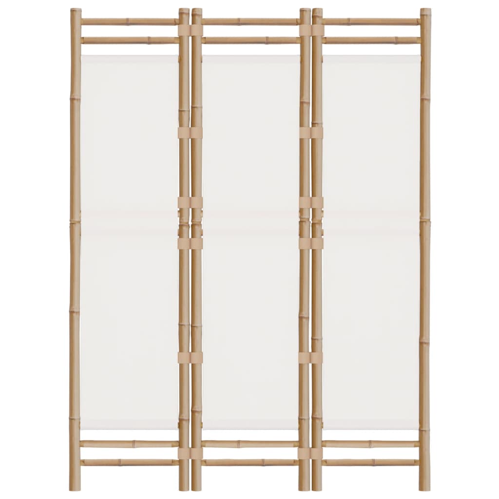 Biombo plegable de 3 paneles bambú y lona 120 cm