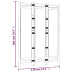 Biombo plegable de 3 paneles bambú y lona 120 cm