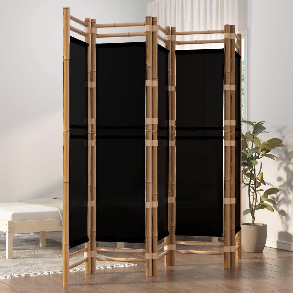 Biombo dobrável de 3 painéis em bambu e tela 120 cm