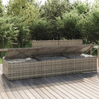 Set de muebles de jardín 3 pzas y cojines ratán sintético gris