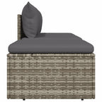 Set de muebles de jardín 3 pzas y cojines ratán sintético gris