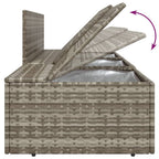 Set de muebles de jardín 3 pzas y cojines ratán sintético gris