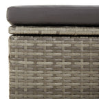 Set de muebles de jardín 3 pzas y cojines ratán sintético gris
