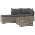 Set de muebles de jardín 4 pzas y cojines ratán sintético gris