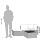 Set de muebles de jardín 4 pzas y cojines ratán sintético gris