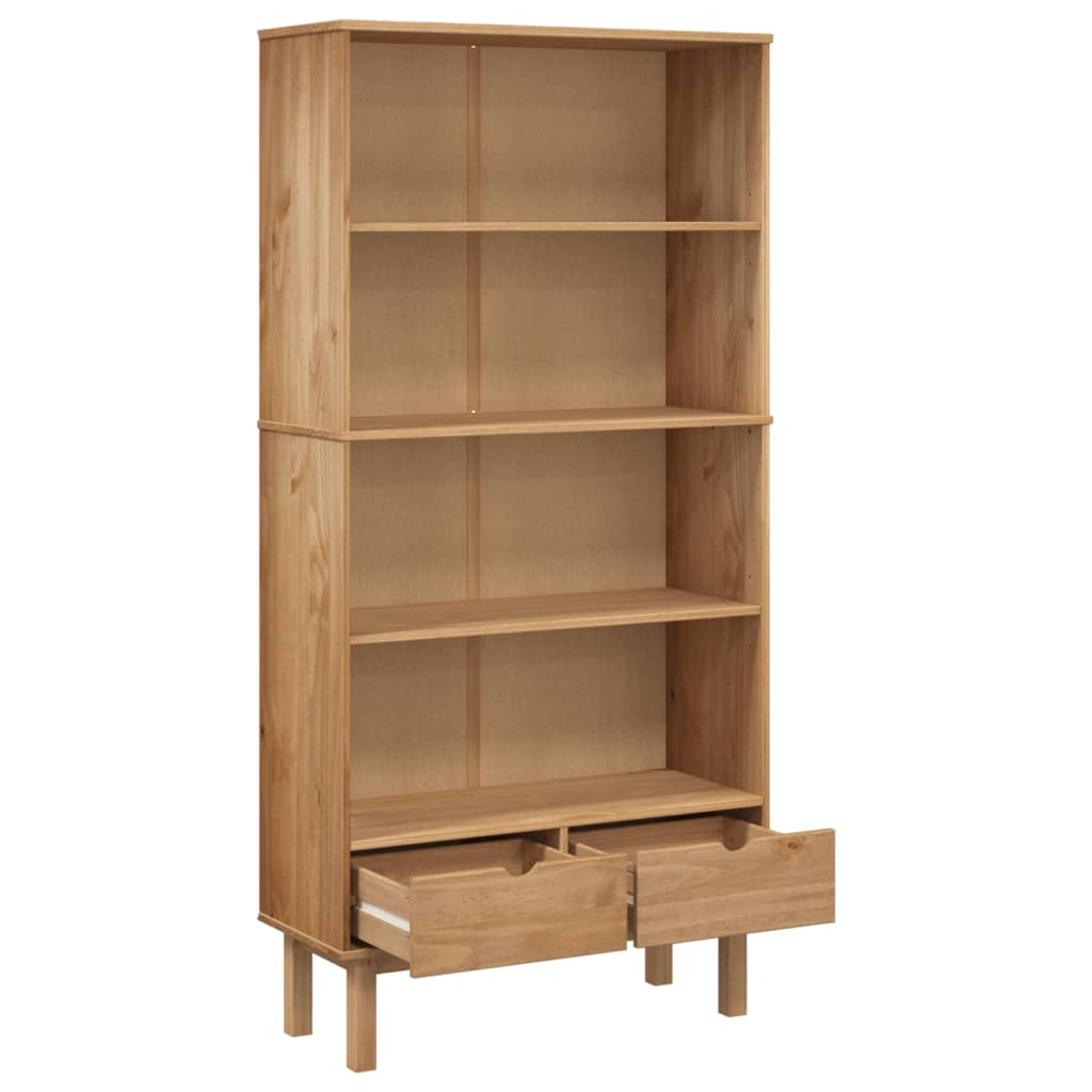 Estantería con 2 cajones OTTA madera maciza de pino marrón