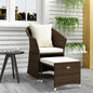 2-piece garden furniture set grey synthetic rattan cushions